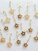 gold star dangle earrings, Holiday statement earrings, gold mirrored acrylic earrings, Celestial star earrings, gold and silver earrings,
