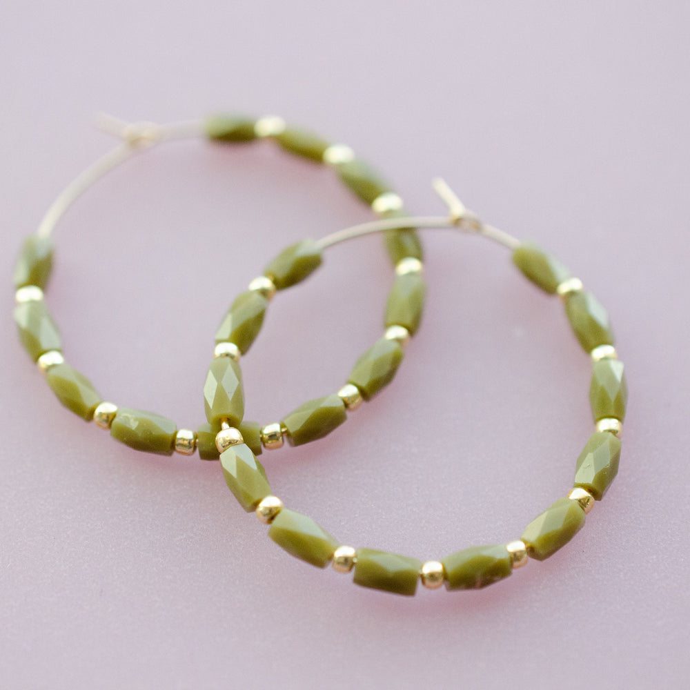 Beaded Hoop Earrings