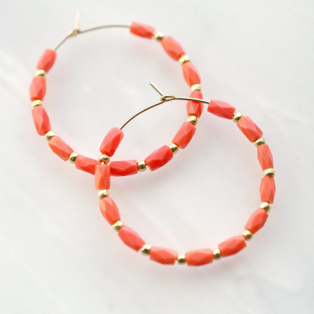 Beaded Hoop Earrings