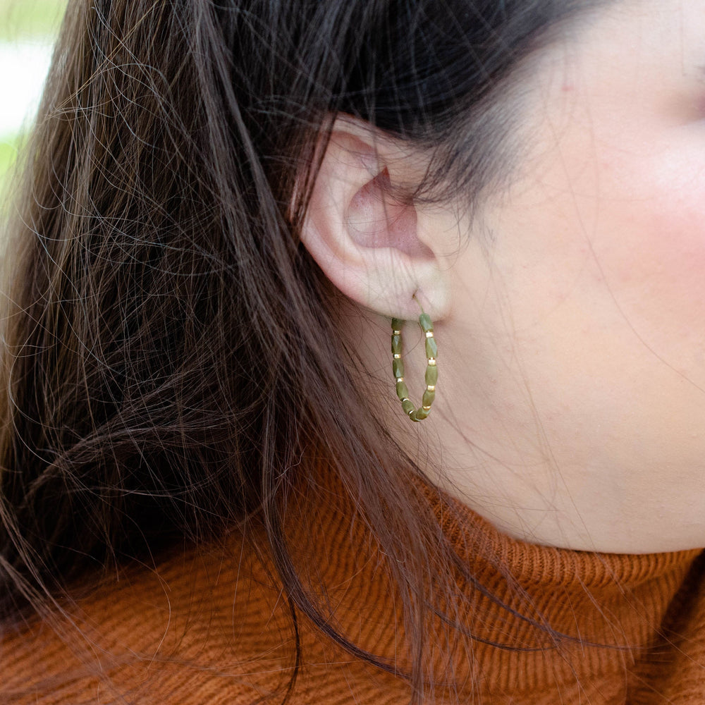 Beaded Hoop Earrings