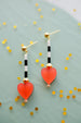 Red heart earrings, beaded heart earrings, Valentines day earrings, red heart earrings, dangle earrings, galentines day gift, heart dangle