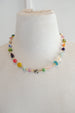 Colorful beaded friendship necklace, flower necklace, multicolored necklace, beaded choker necklace, layering necklace, seedbead, mariposa