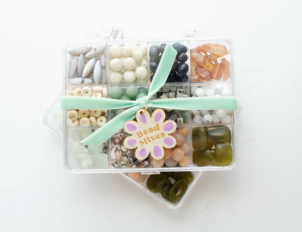 diy beads, mix beads, assorted bead kit, natural stone beads, jewelry making kit, friendship bead kit, colorful beads, craft kit, BM105