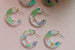 Hand Painted Hoops, colorful hoop earrings statement earrings, gifts for her, statement jewelry, flower earrings