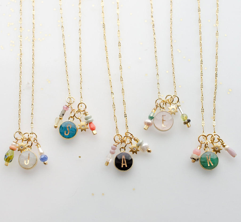 Initial Charm Necklace, Personalized initial necklace, monogram initial, round custom initial, round letter pendant, layering necklace