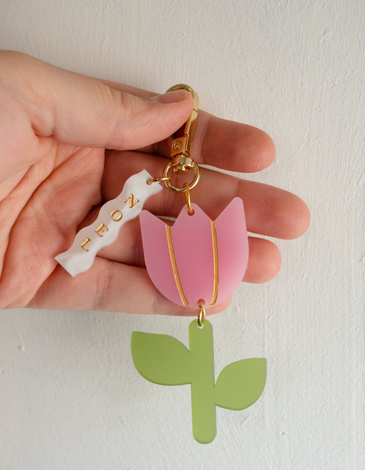 Personalized Flower Keychain