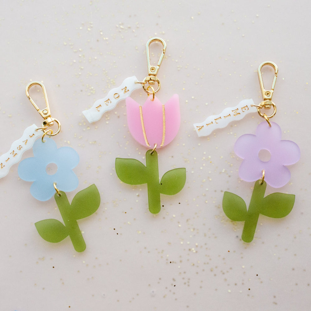 Personalized Flower Keychain