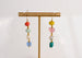 Beaded mis match earrings, mix and match earrings, colorful dangle earrings, gemstone earrings, flower earrings, gold filled earrings