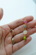 Beaded mis match earrings, mix and match earrings, colorful dangle earrings, gemstone earrings, flower earrings, gold filled earrings