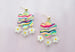 Colorful flower Earrings, Colorful Dangle earrings, Acrylic Earrings, 70's Flower, Handmade Earrings,  Multicolored Dangle Earrings, rainbow