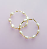 Pearl Beaded Hoops