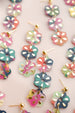 Colorful flower earrings, flower dangle earrings, spring jewelry, handpainted earrings, long dangle earrings, statement earrings