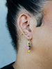 Colorful dangle earrings, Beaded charm earrings, Colorful hoop earrings, maximalism, dangle huggie hoops, statement earrings, bright hoops