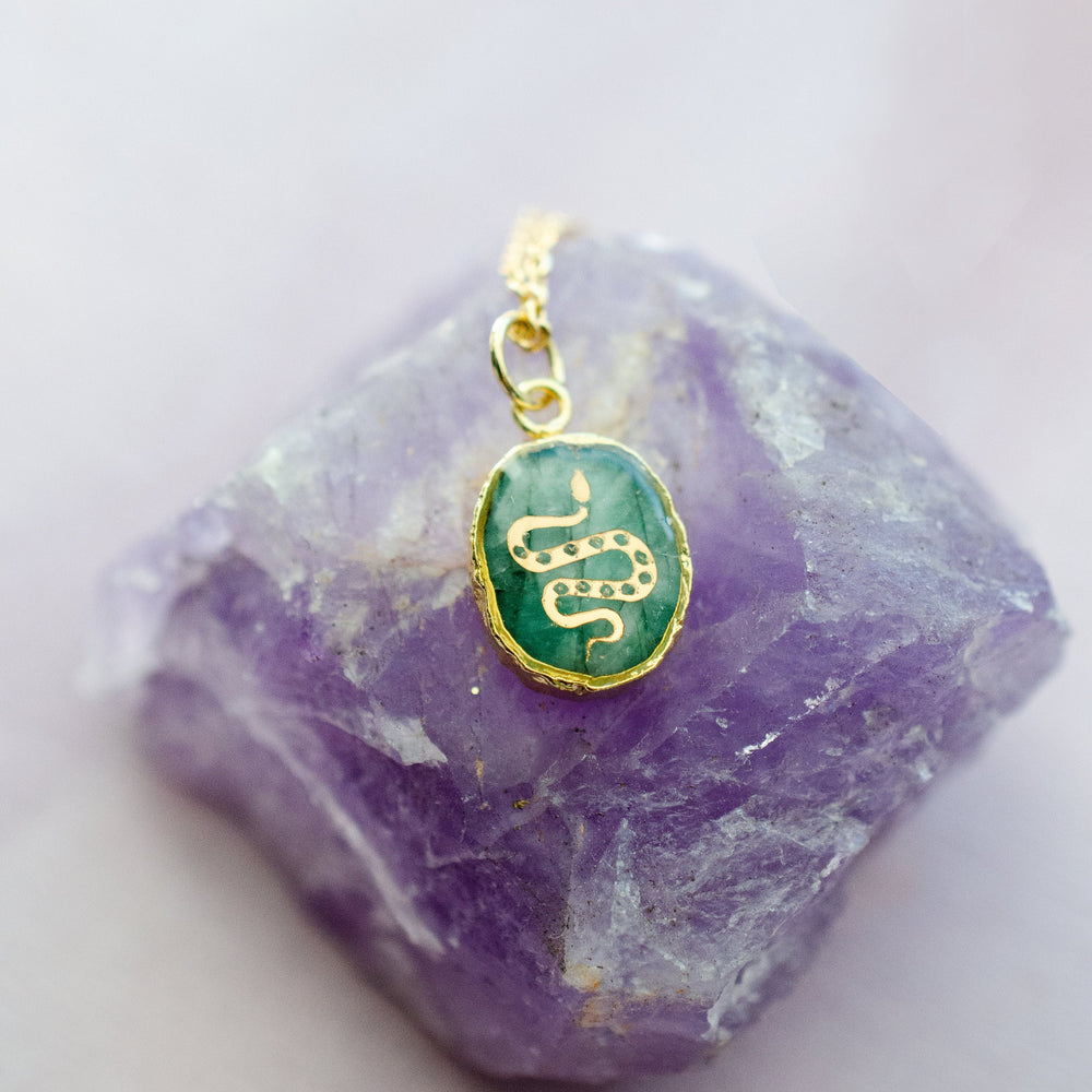Emerald Snake Necklace