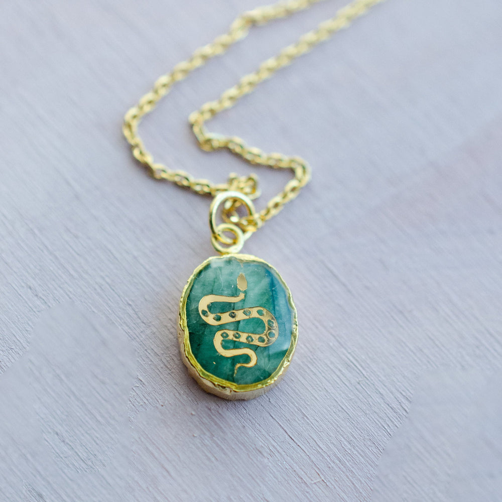Emerald Snake Necklace