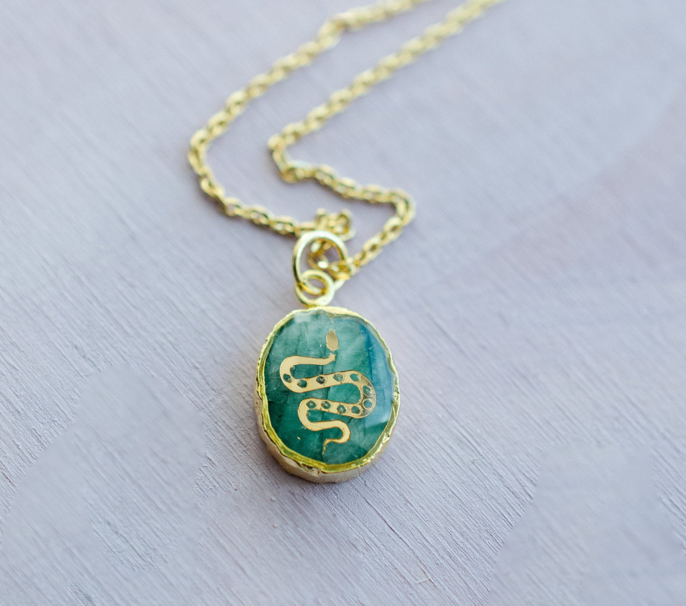 Emerald Snake Necklace
