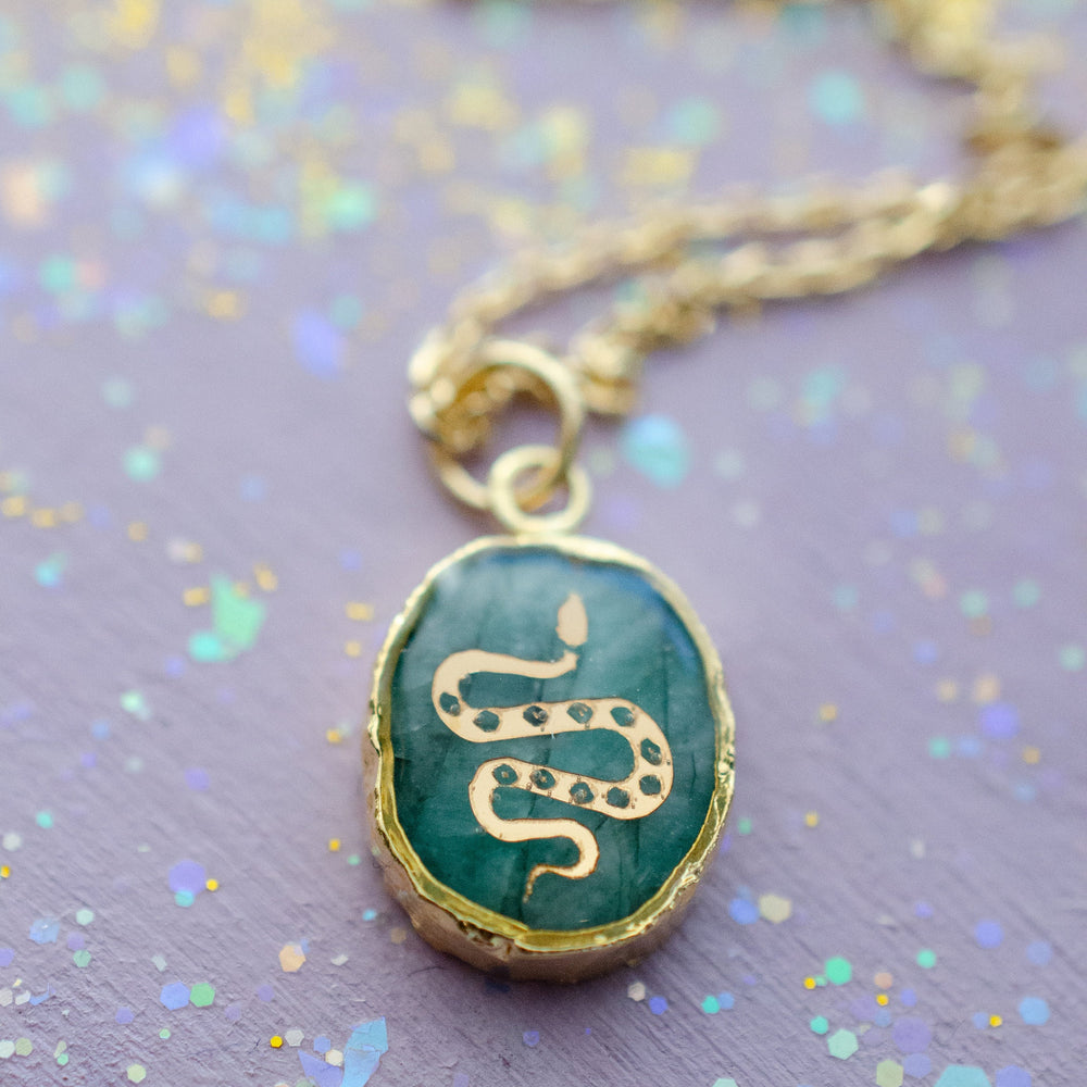 Emerald Snake Necklace
