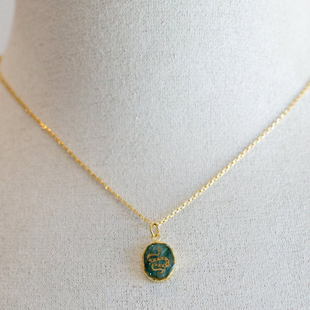 Emerald Snake Necklace