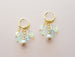 Pastel dangle earrings, Beaded charm earrings, Pearl hoop earrings, dangle huggie hoops, statement earrings, gemstone earrings, Pearl dangle