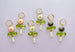 Flower dangle earrings, Beaded charm earrings, Flower hoop earrings, Dainty Hoops, dangle huggie hoops, pink glower earrings, gold hoop