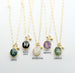 Initial Gemstone Charm Necklace, Emerald Necklace, Amethyst Necklace, Celestial Necklace, Birthstone Pendant, Personalized gift, Gemstone