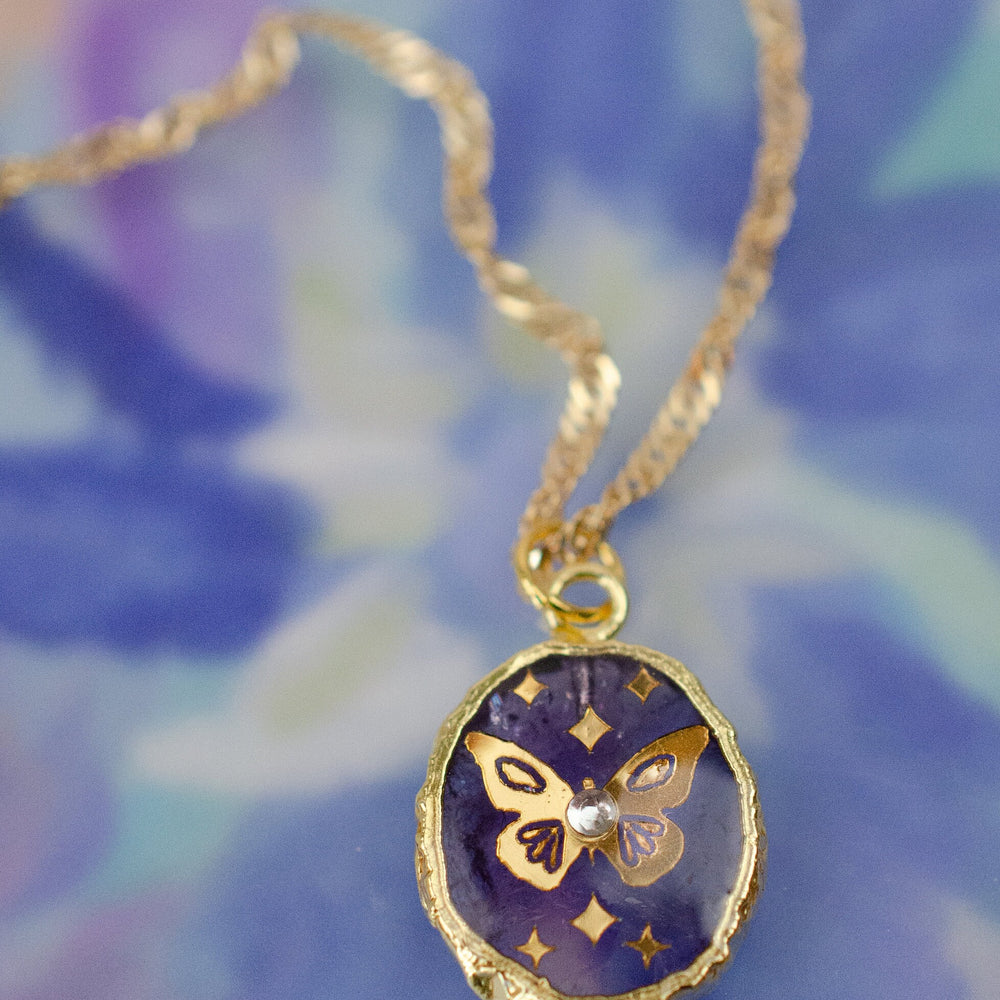Amethyst Butterfly Necklace