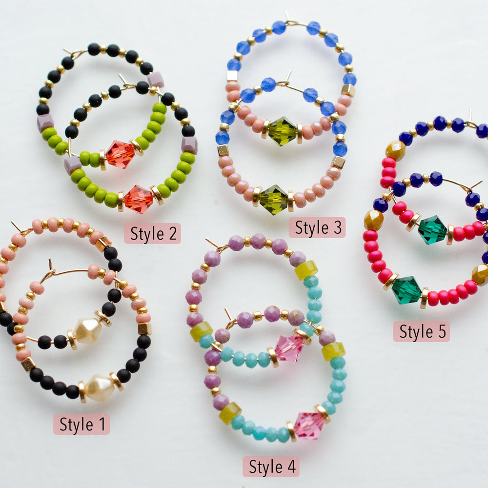 Veda Beaded Hoops