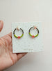 Beaded hoop earrings, gold filled hoops, beaded hoop earrings, star and moon earrings, small hoop earrings, colorful hoop earrings,