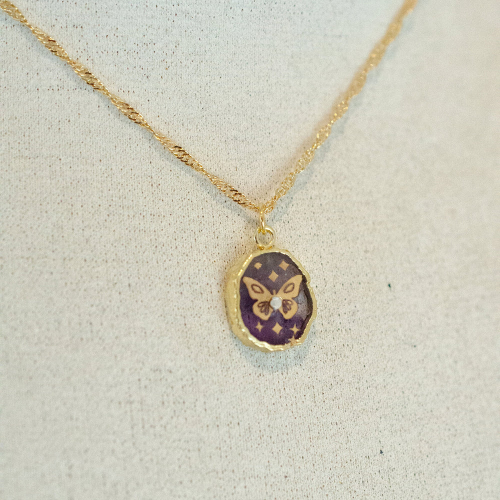 Amethyst Butterfly Necklace