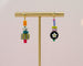 Mix Match Dangle Statement Earrings, colorful beaded earrings, colorful jewelry, gift for her, beaded earrings,mis match earrings