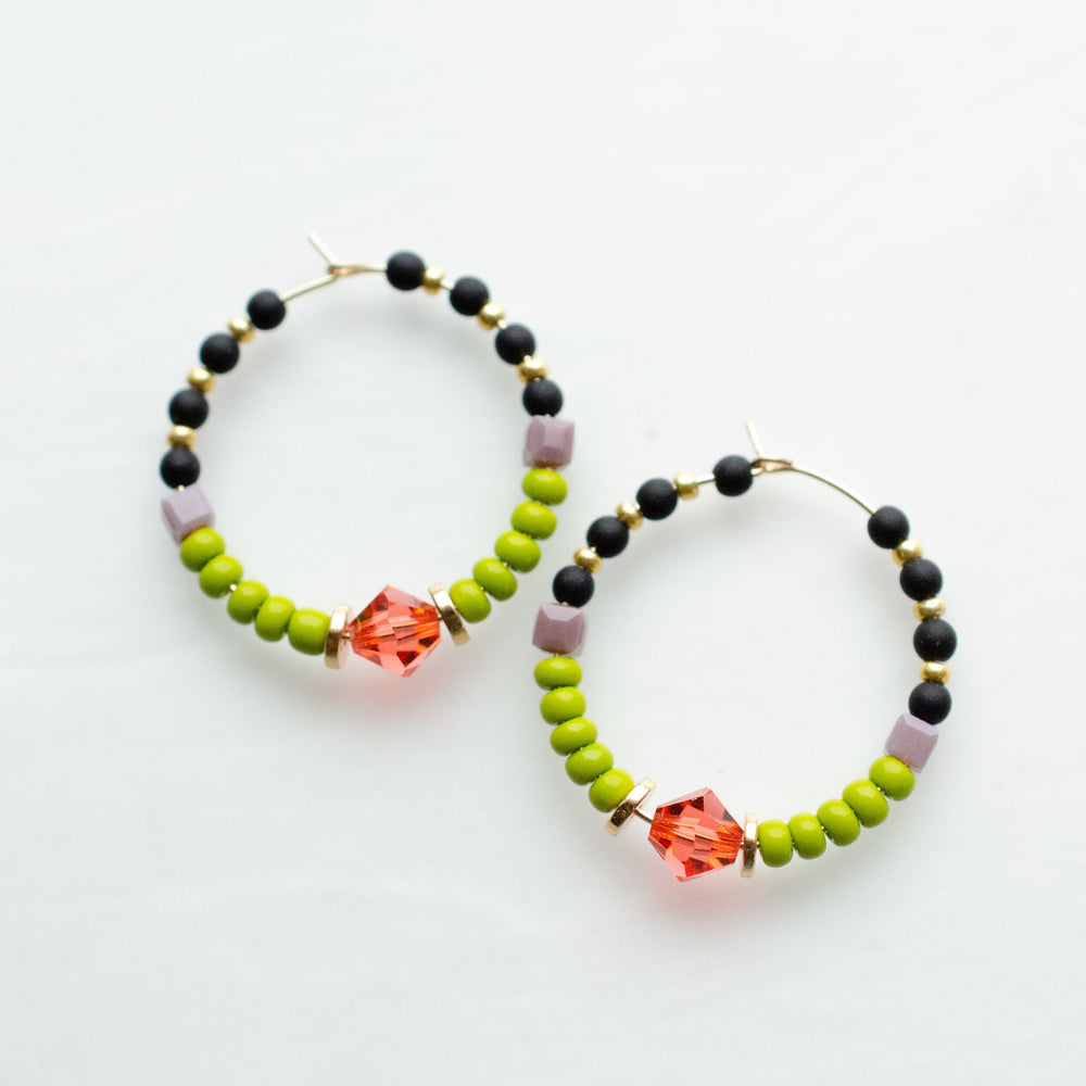 Veda Beaded Hoops