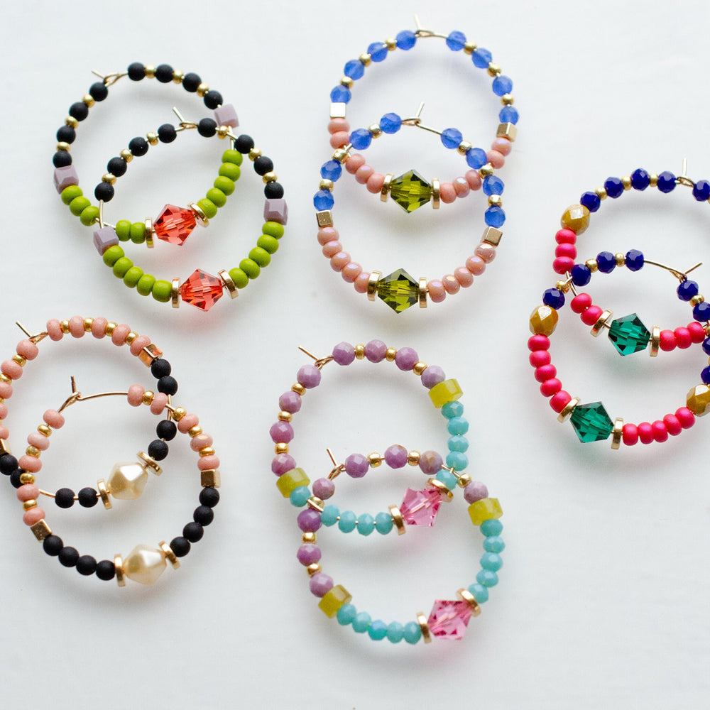 Veda Beaded Hoops