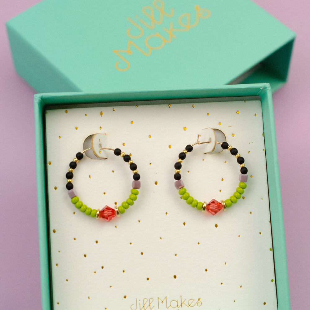 Veda Beaded Hoops