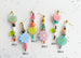 Flower beaded statement earrings, Mis-matched earrings, colorful dangle earrings, spring earrings, handmade earrings, acrylic earrings,