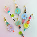 Flower beaded statement earrings, Mis-matched earrings, colorful dangle earrings, spring earrings, handmade earrings, acrylic earrings,