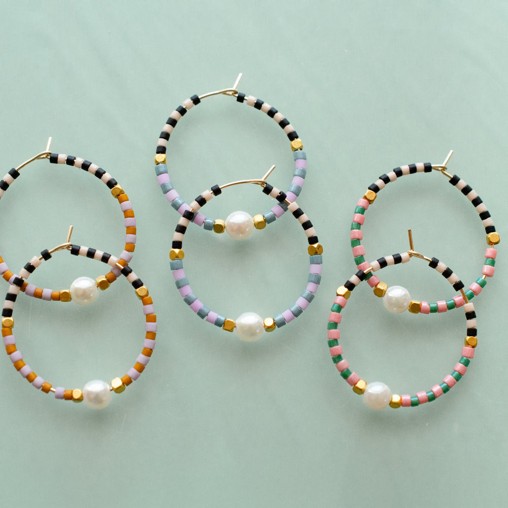 Checked Hoop Earrings