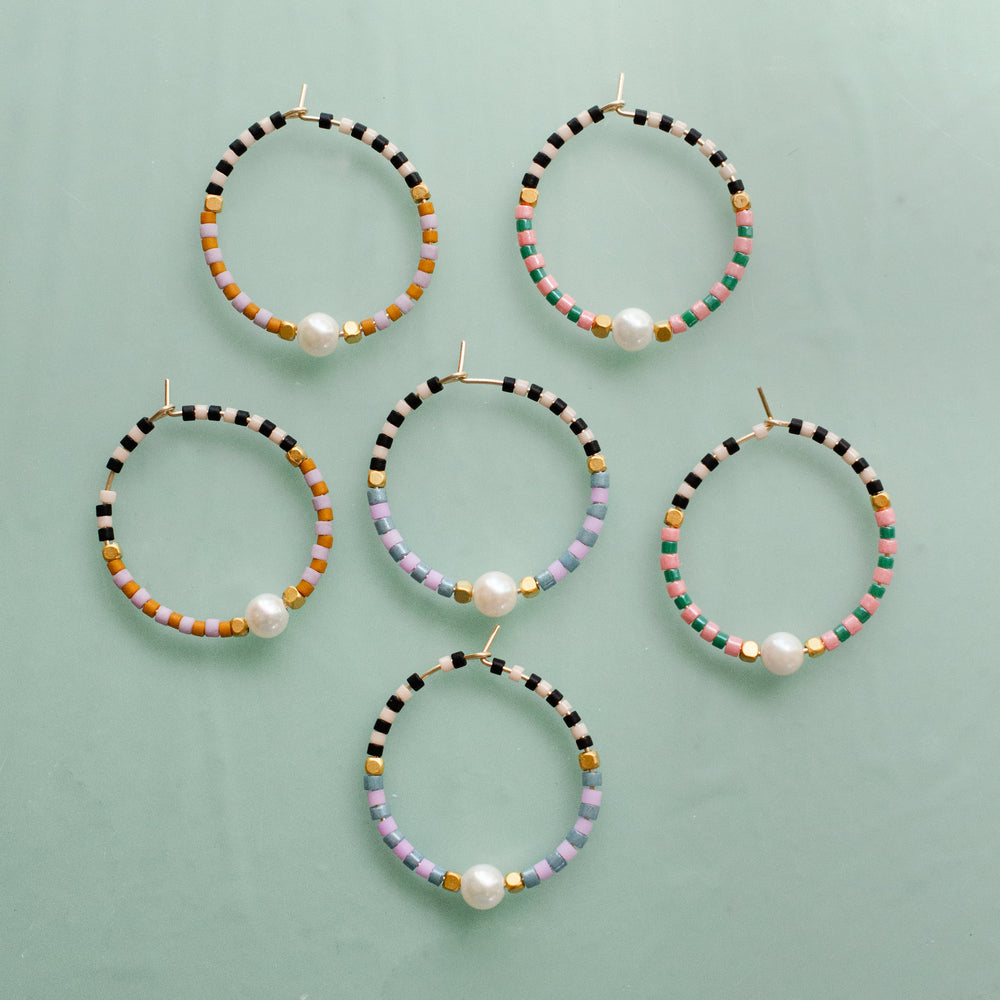 Checked Hoop Earrings