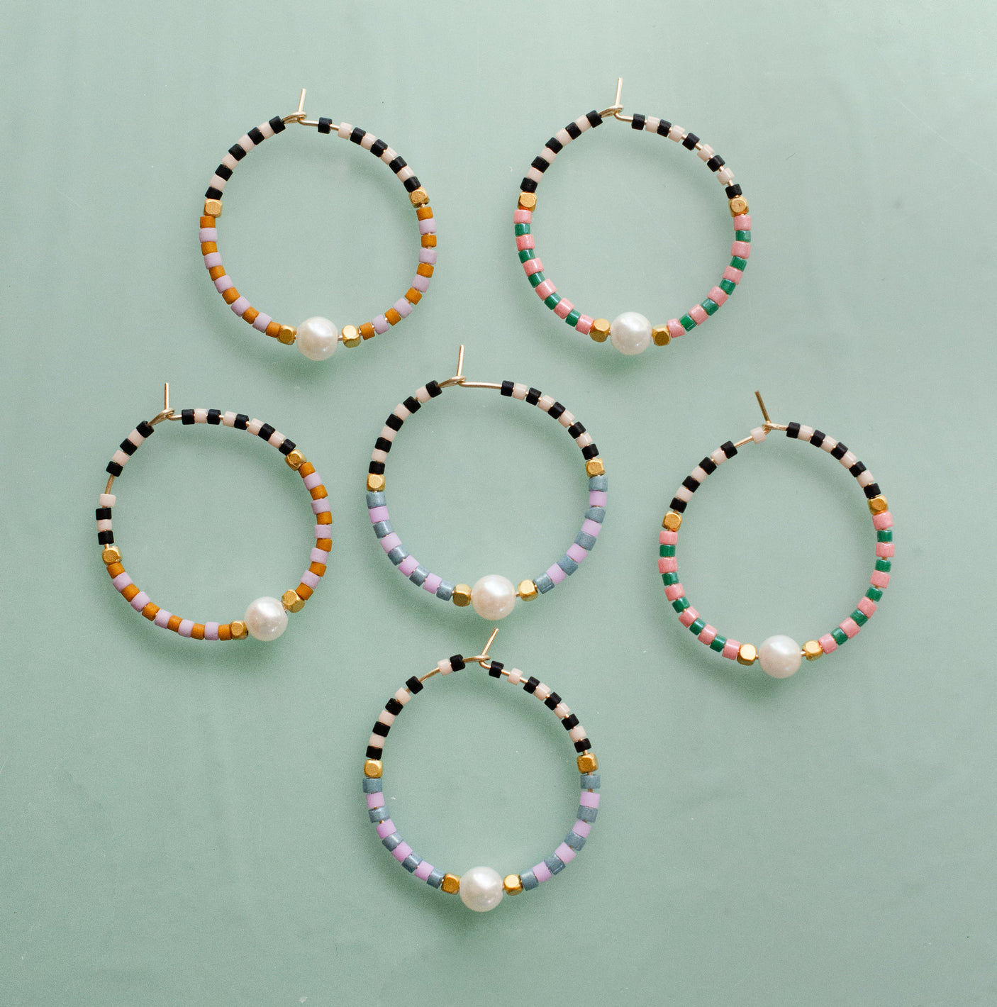 Checked Hoop Earrings
