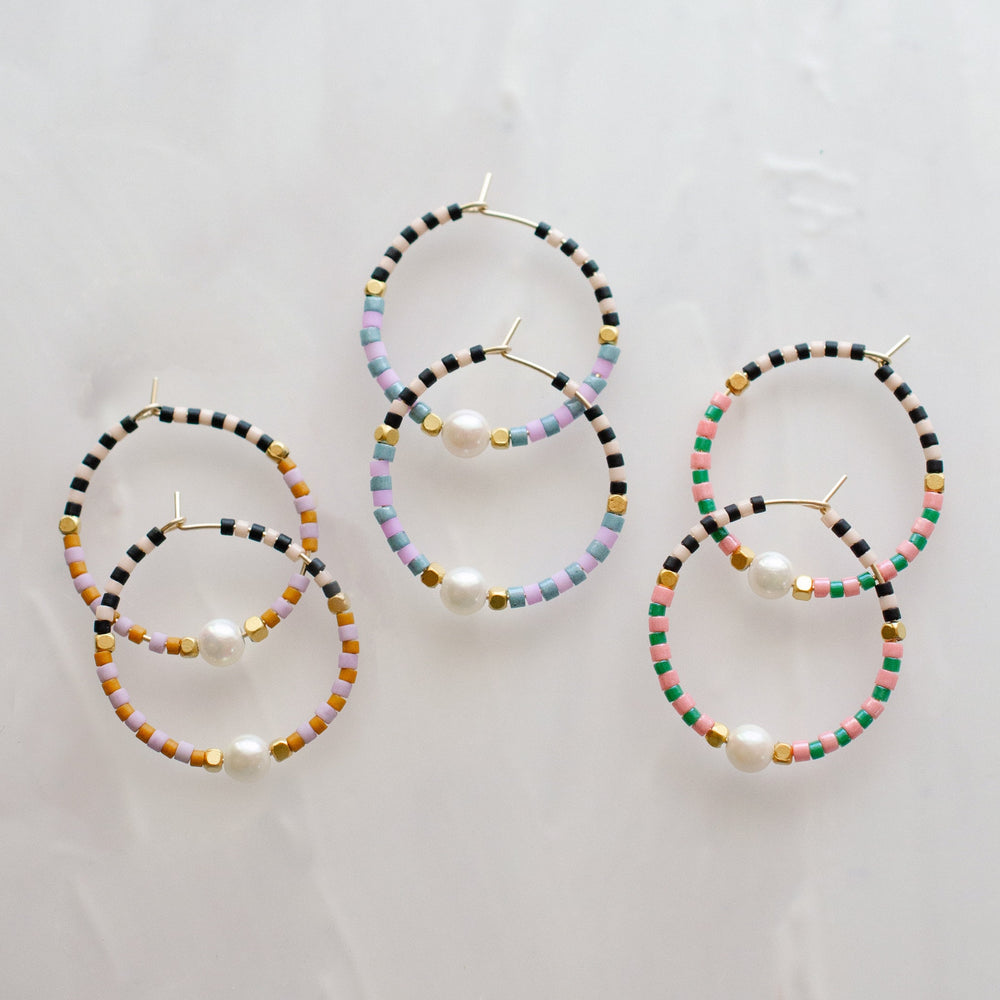 Checked Hoop Earrings