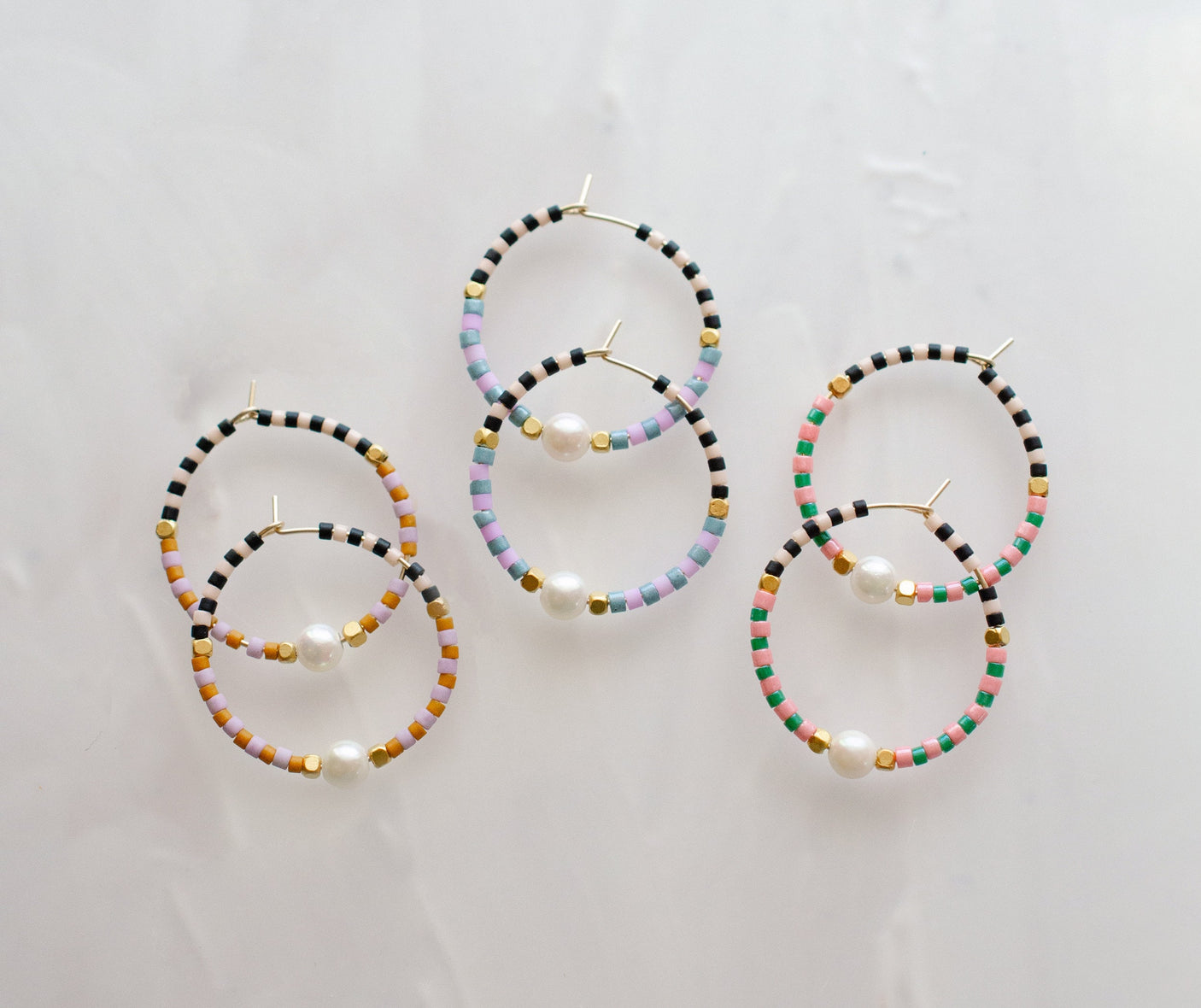 Checked Hoop Earrings