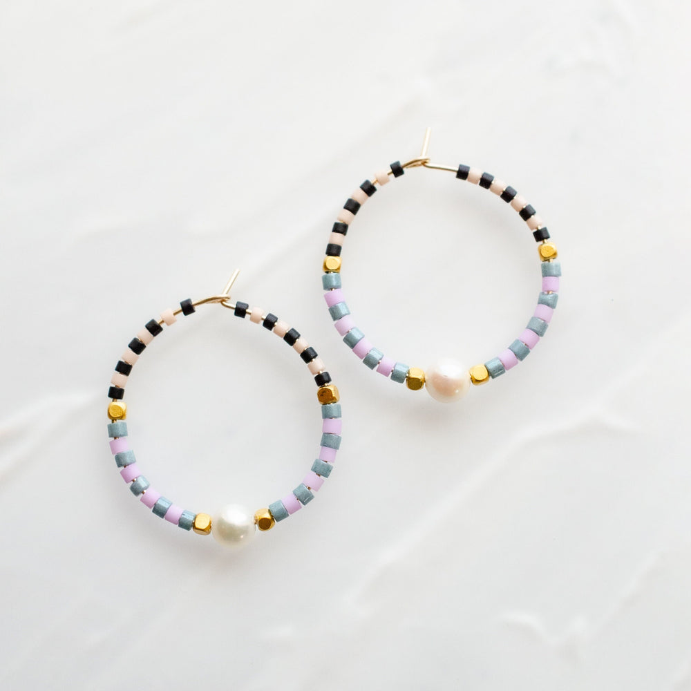 Checked Hoop Earrings