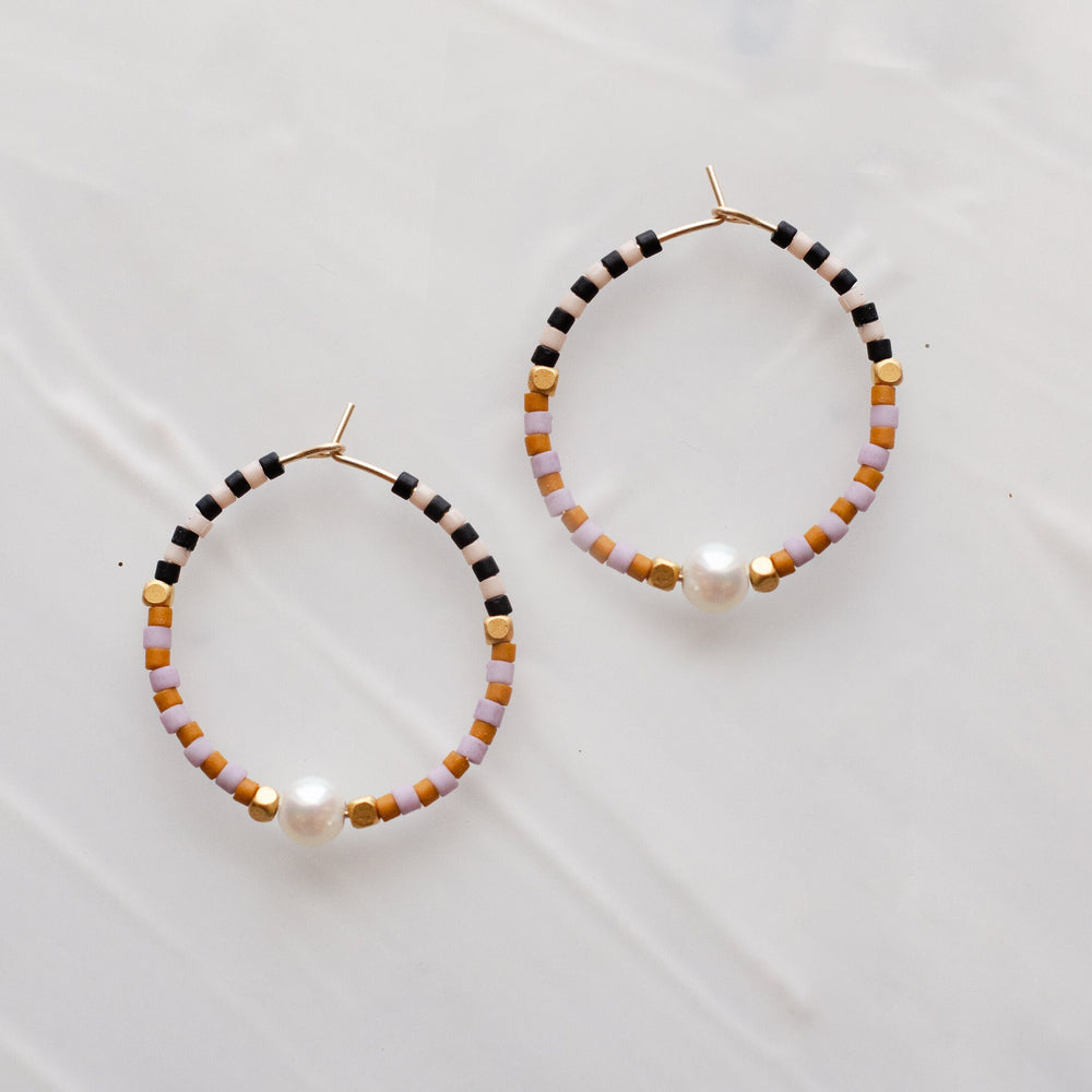 Checked Hoop Earrings