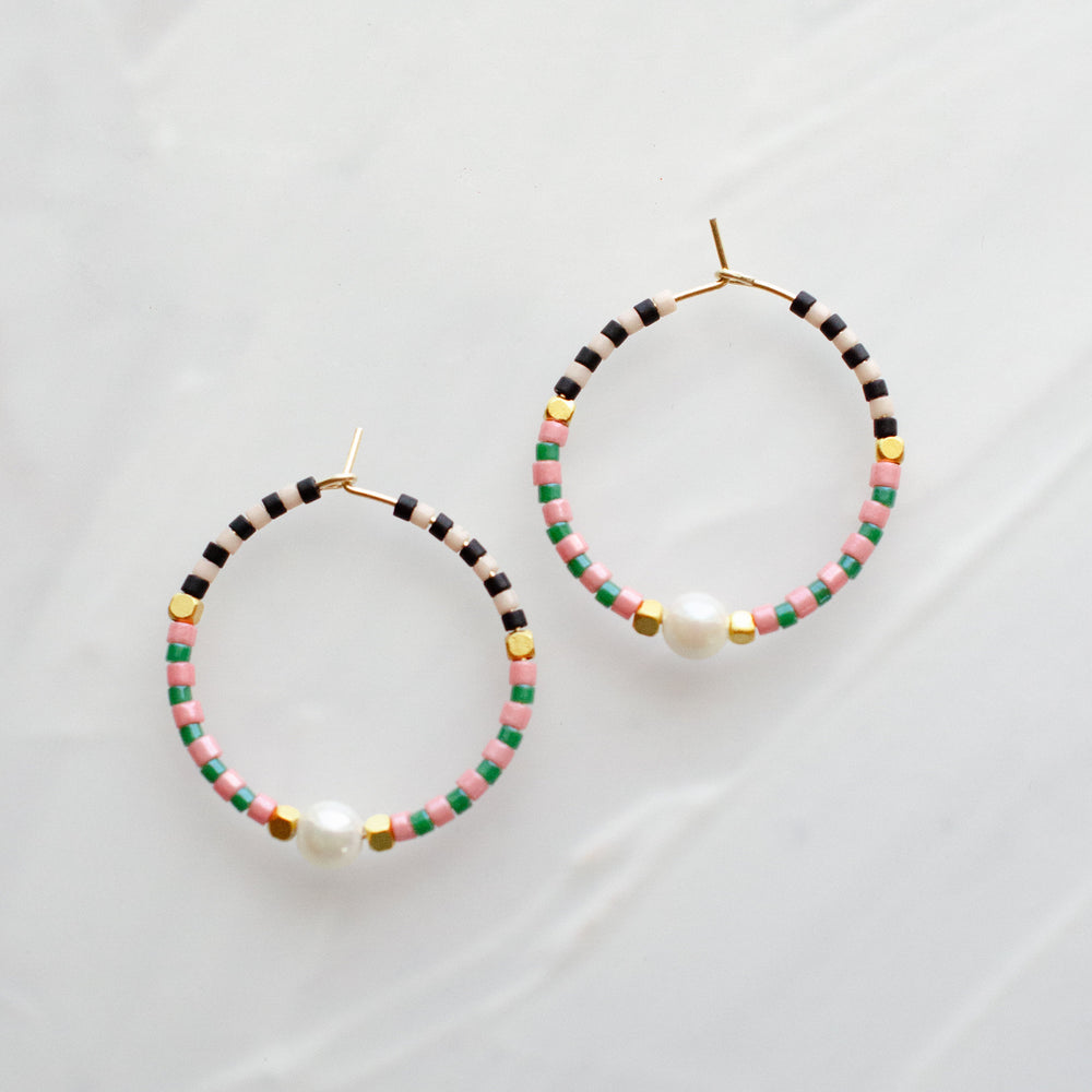 Checked Hoop Earrings