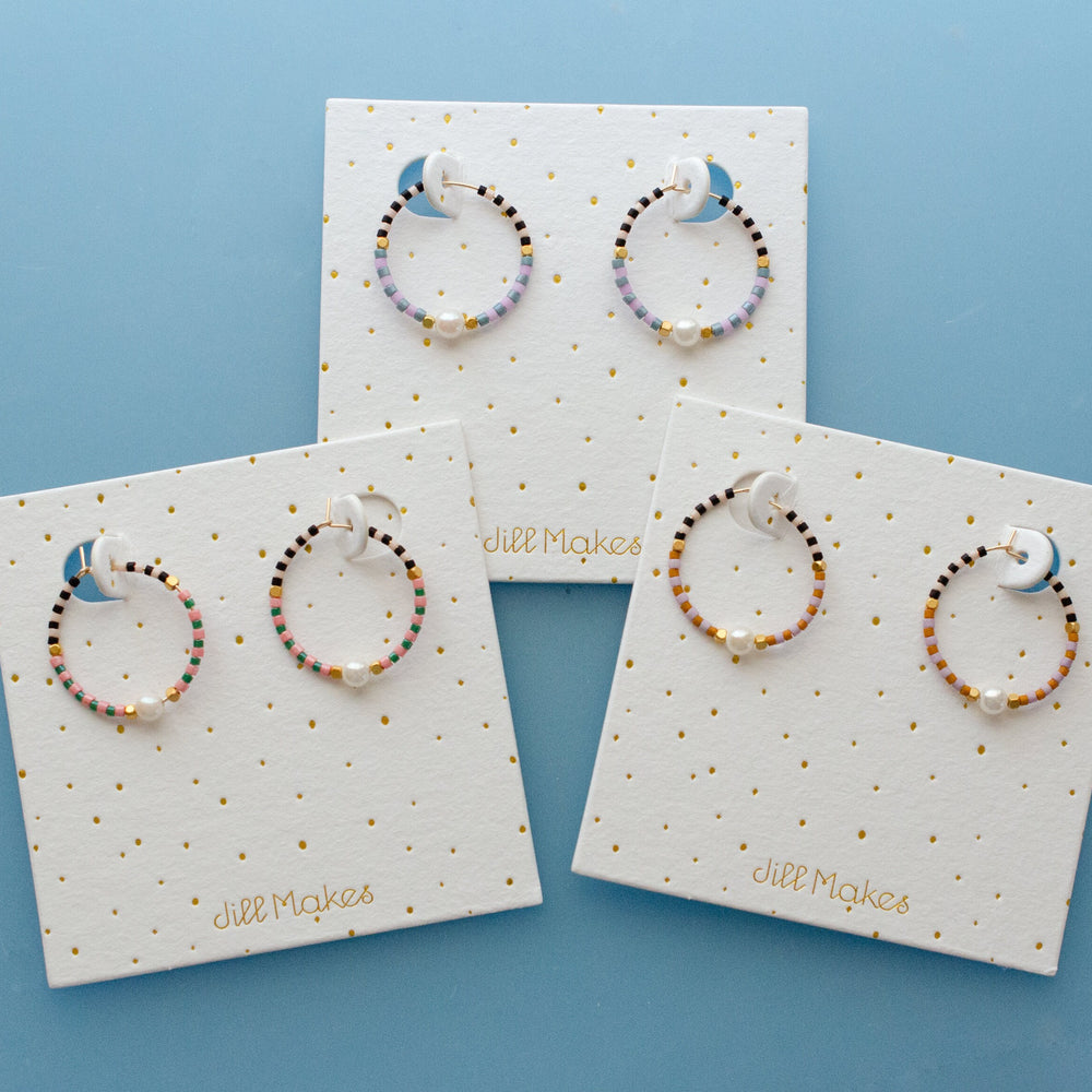 Checked Hoop Earrings