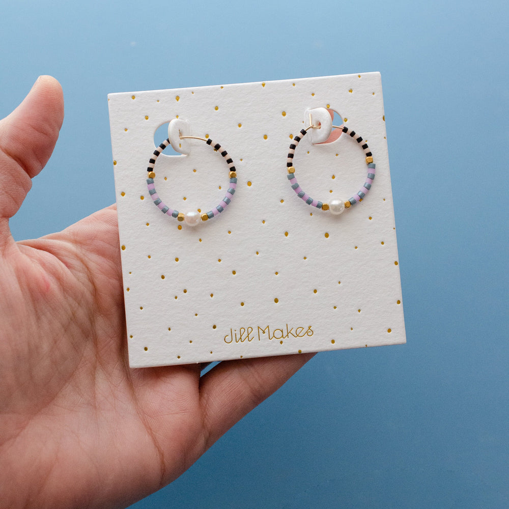 Checked Hoop Earrings
