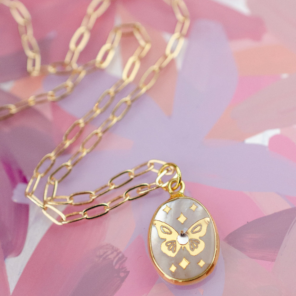 Pearl Butterfly Necklace