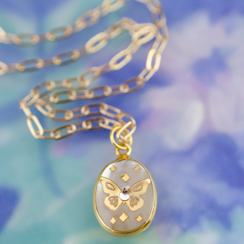 Pearl Butterfly Necklace