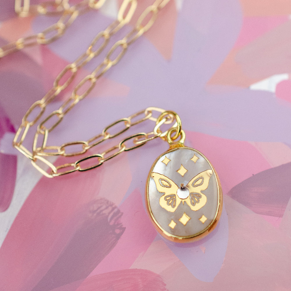 Pearl Butterfly Necklace
