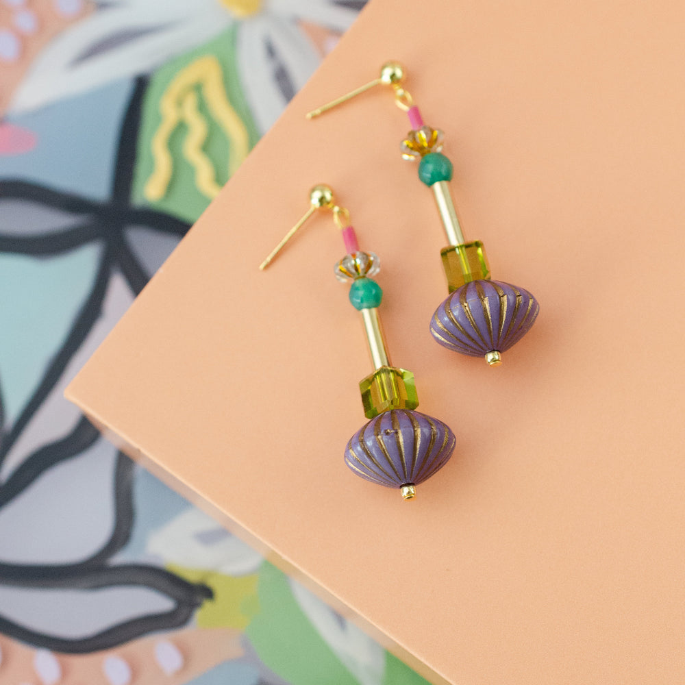 Purple Art Deco Earrings