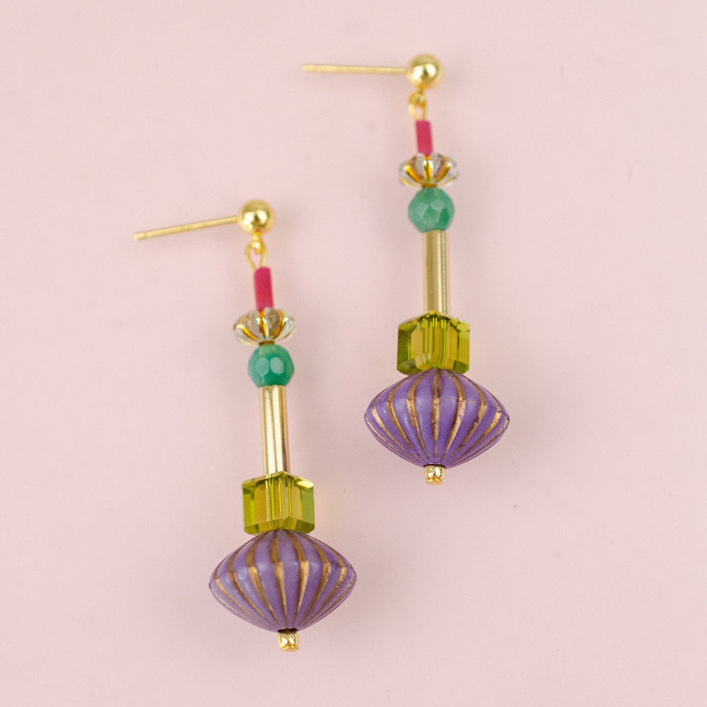Purple Art Deco Earrings
